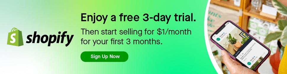 Shopify - Enjoy a 3-day free trial